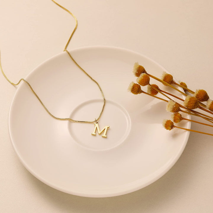 BowLift | 14k Minimal Serif Initial Necklace