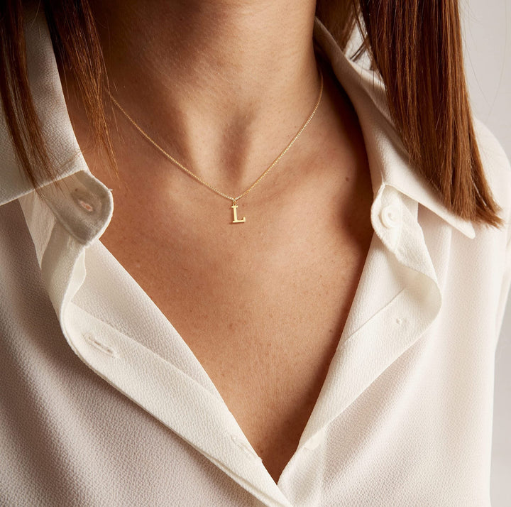 BowLift | 14k Minimal Serif Initial Necklace