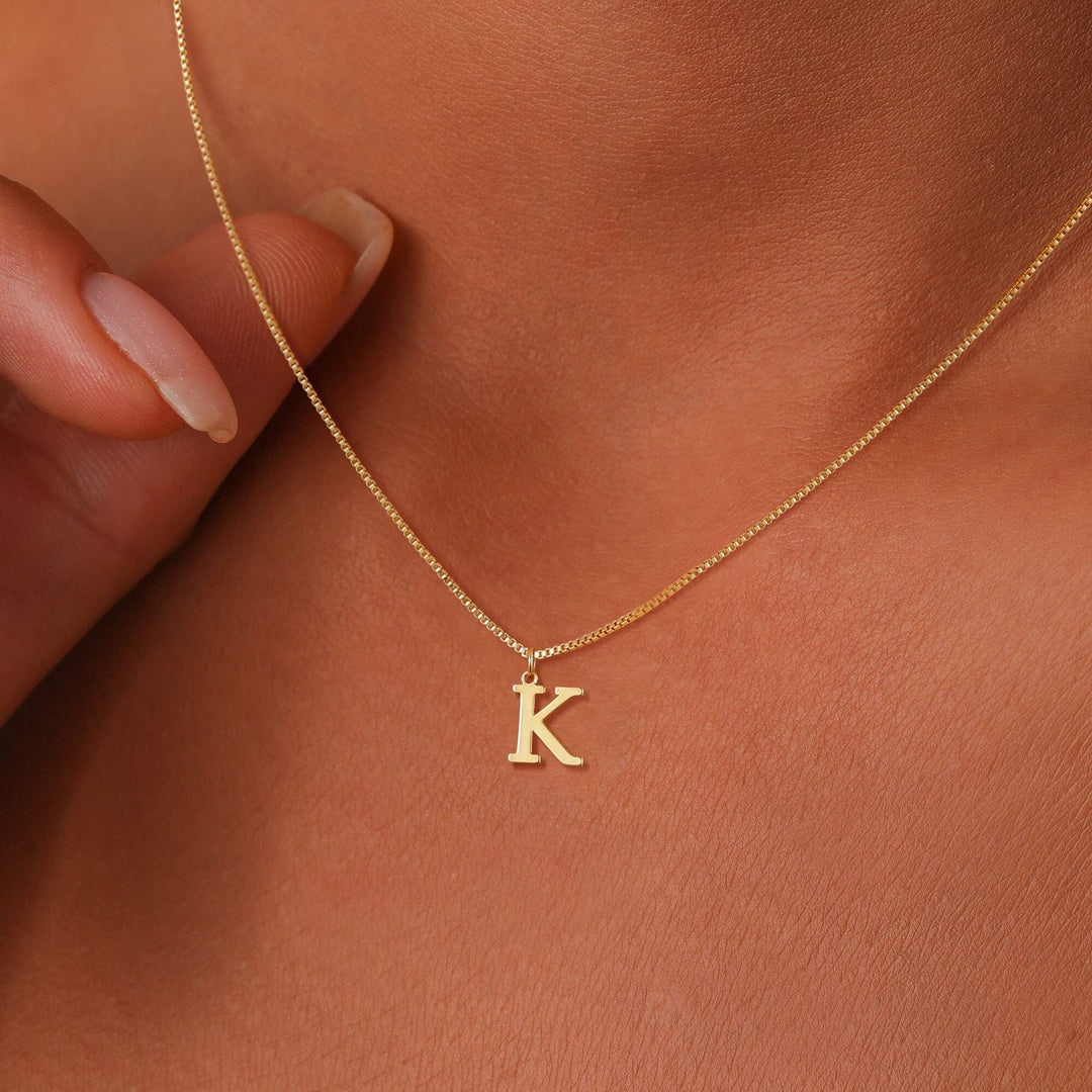 BowLift | 14k Minimal Serif Initial Necklace
