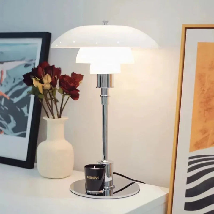 Nordic desk lamp made of glass – Minimalist LED desk light, modern and elegant, ideal for office and living spaces | Bowlift