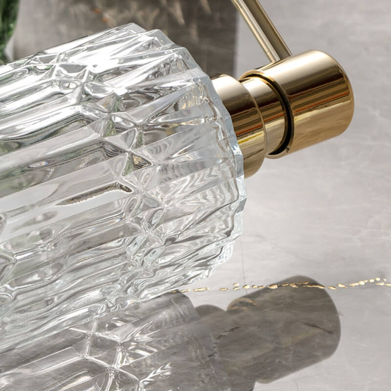 BowLift | CrystalFoam Glass Soap Dispenser | Diamond Pattern Design | Elegant Storage for Soap | Modern Bathroom Decor