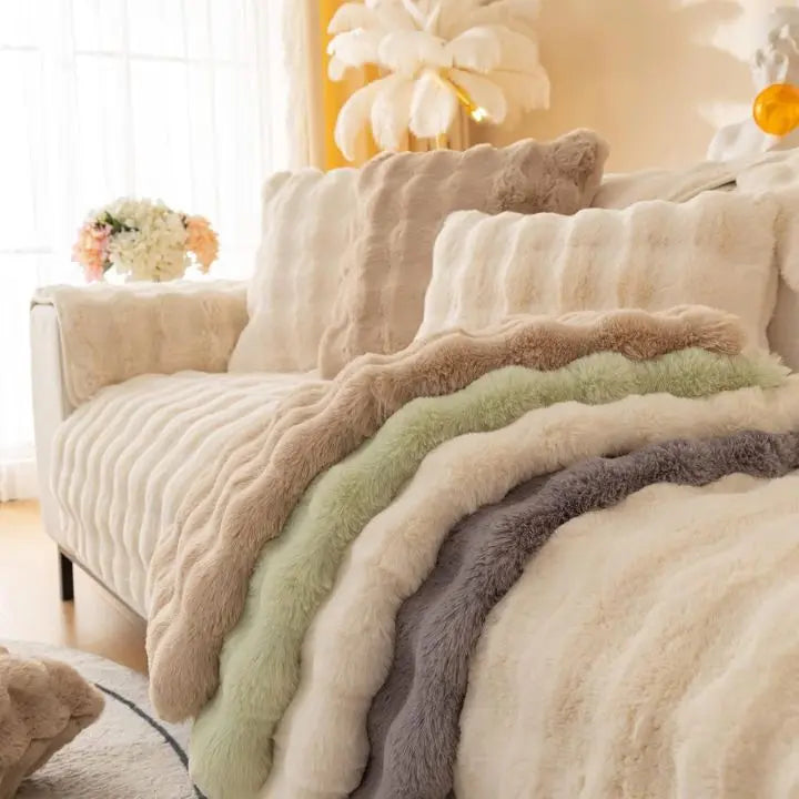 BowLift | Thick Rabbit Plush Sofa Cover