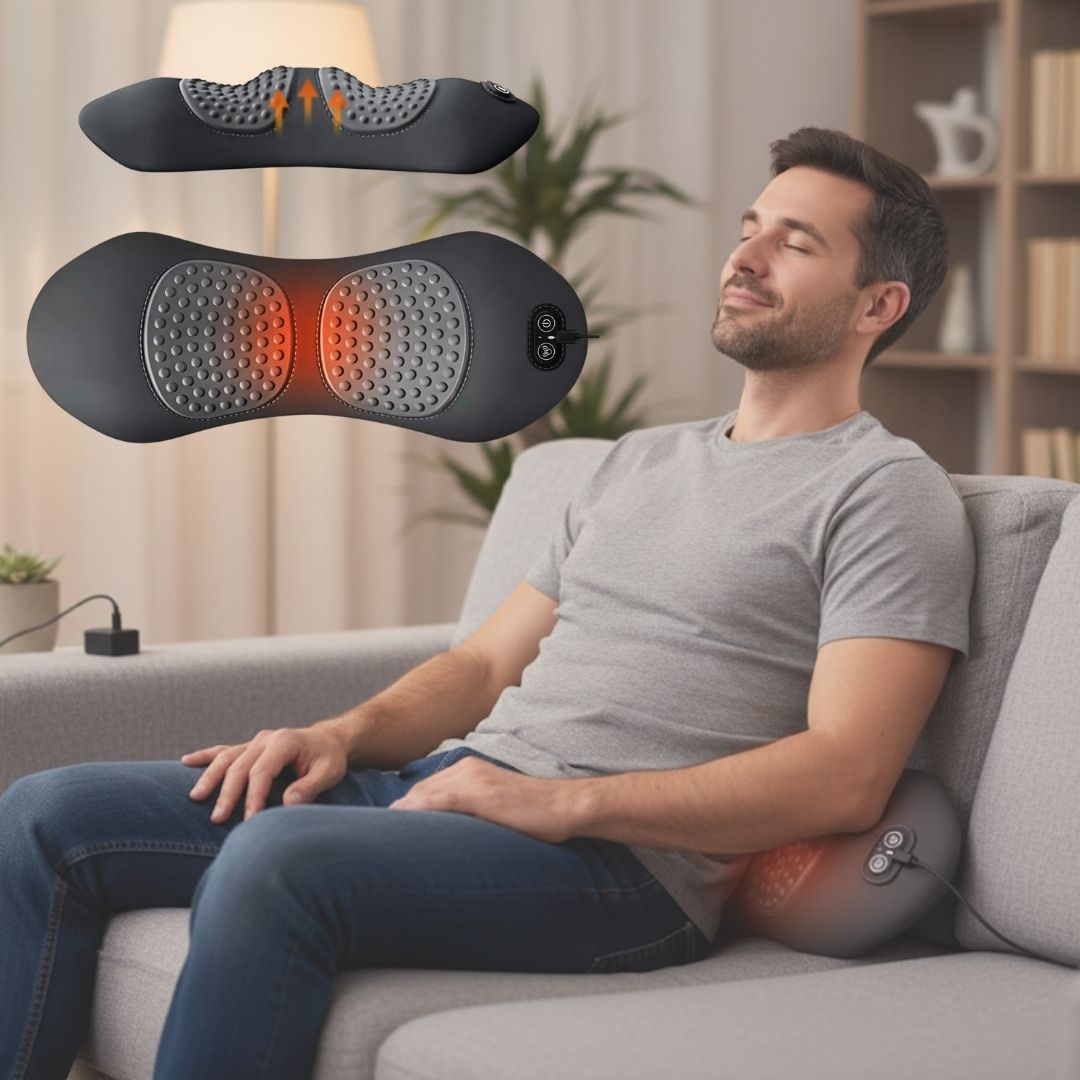 BowLift | Back Pain Massager with Heat & Vibration, Spinal Support for Sciatica Relief, Lower Back Pain & Posture Correction – 3-in-1 Home Therapy