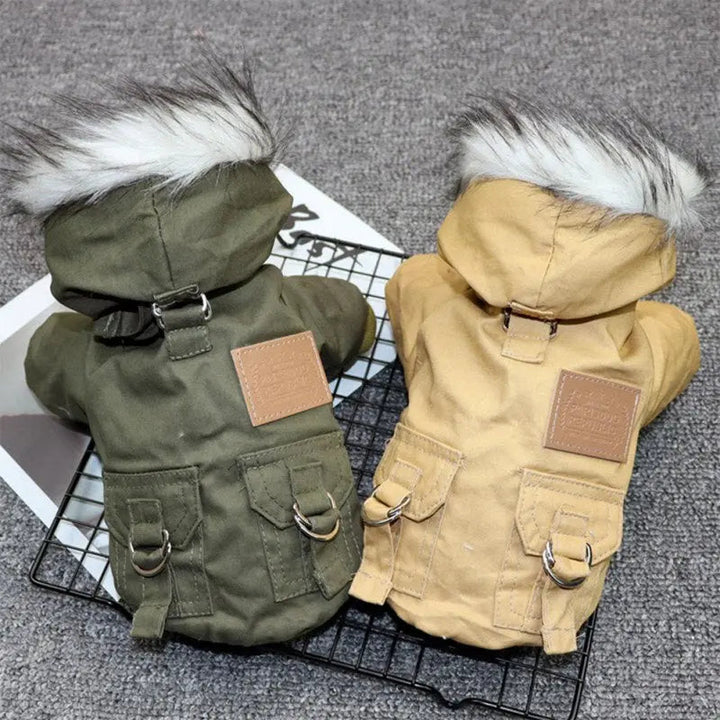 BowLift | Dog jacket with fur trim hood - Dog and cat clothing