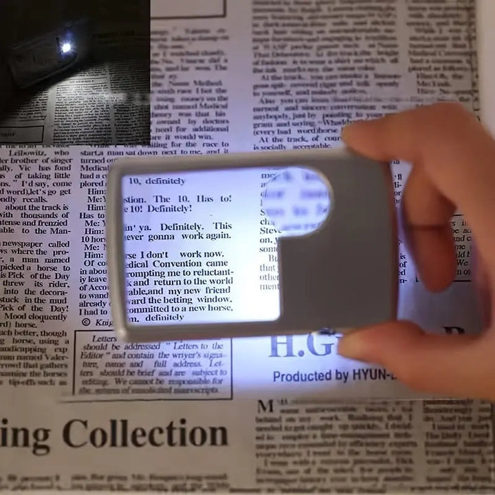BowLift | Double Lens Magnifier with LED Lighting – Compact and Pocket-Friendly