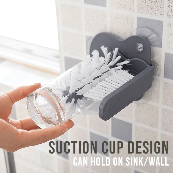 BowLift | Double-sided cup cleaning brush with suction cups for quick and easy rinsing