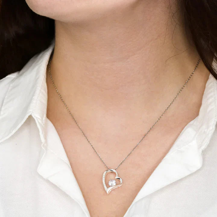 BowLift | EternalBloom | Romantic Rose Box with 14k White Gold Heart Necklace and Love Note