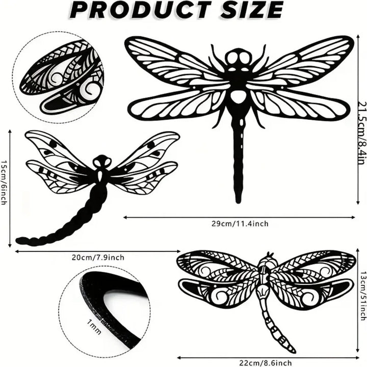 Dragonflies Iron Art Wall Art 3D Metal Sculptured Wall Decoration For Living Room Dining Room Creative Nordic Home Decor | Bowlift