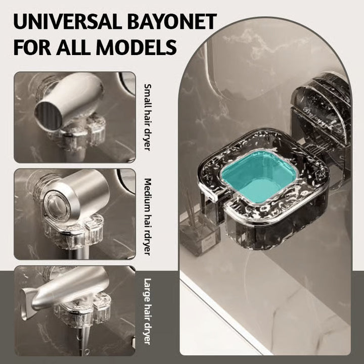 BowLift | Redatable Hair Dryer Holder — Drill-Free 360° Swivel Organizer