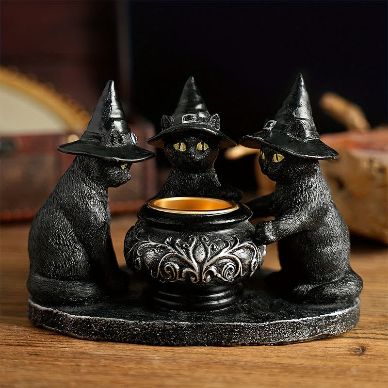 BowLift | Three Witches Cats | Tea Light Holder for Halloween
