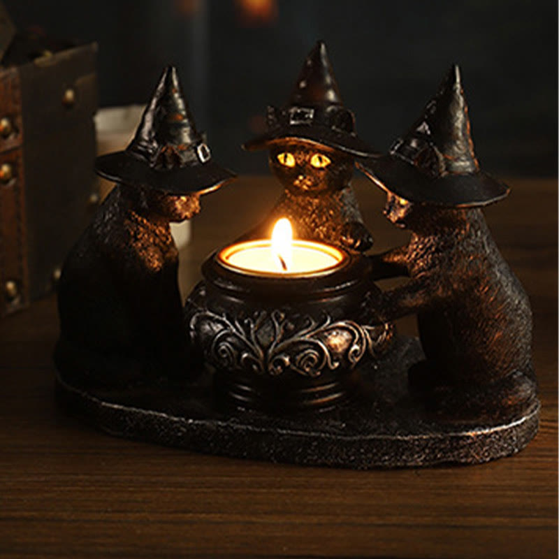 BowLift | Three Witches Cats | Tea Light Holder for Halloween