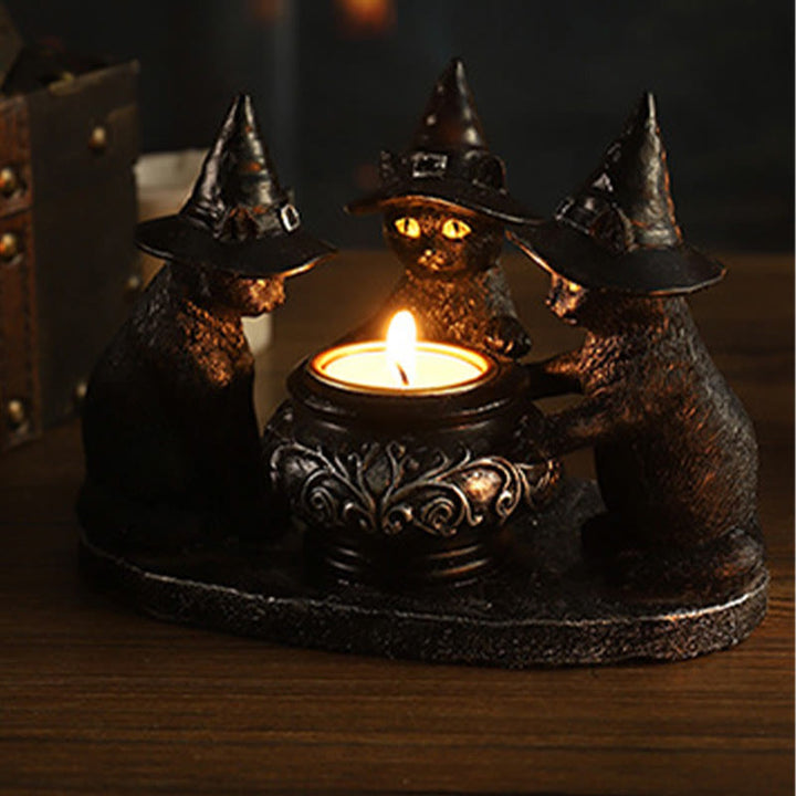 BowLift | Three Witches Cats | Tea Light Holder for Halloween