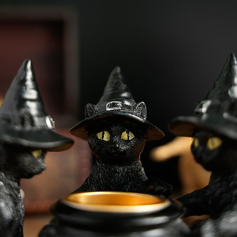 BowLift | Three Witches Cats | Tea Light Holder for Halloween
