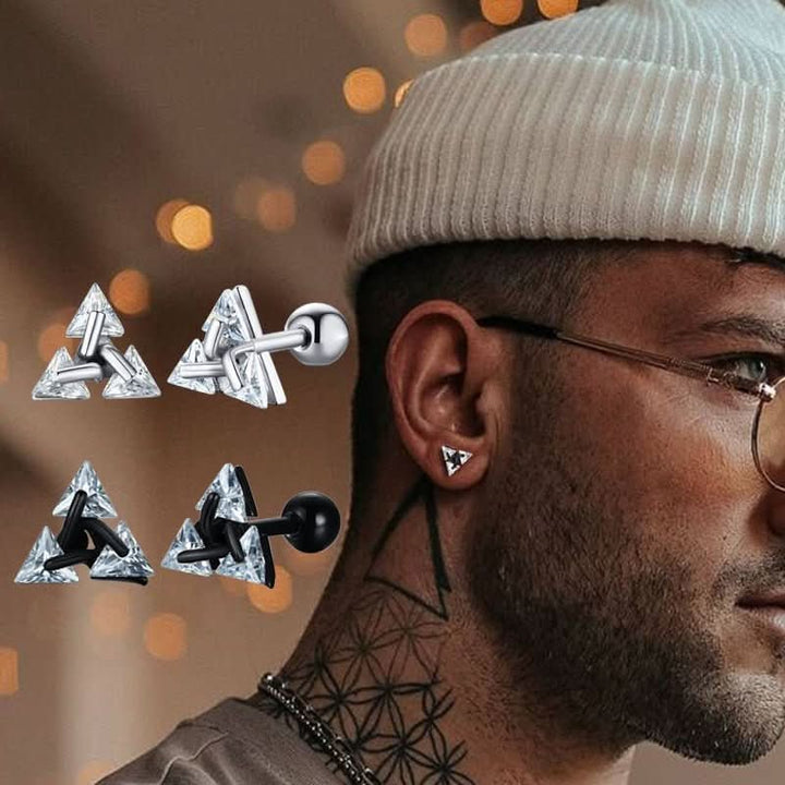 BowLift | Triangle Earrings with Stud Closure, Lightweight & Modern Design
