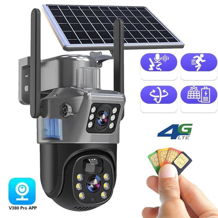 BowLift | DualGuard Solar 4K – Wireless Security Camera with Solar Panel & 360° App Control