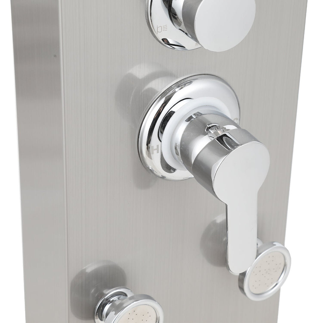 Shower panel stainless steel wall shower panel 5 functions silver | Bowlift