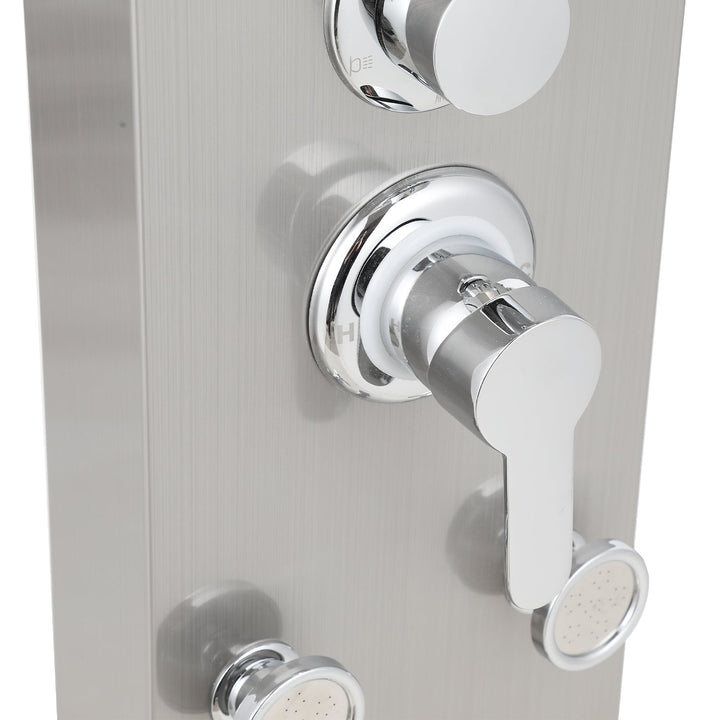 Shower panel stainless steel wall shower panel 5 functions silver | Bowlift