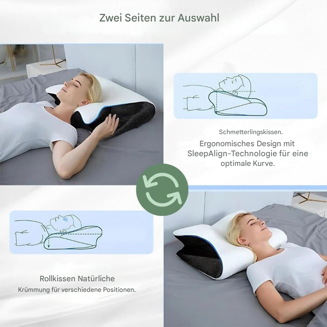 RelaxNek Ergonomic Memory Foam Pillow – Support for Neck and Back | Bowlift