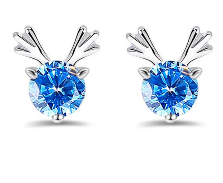 BowLift | Blue Crystal Reindeer Earrings