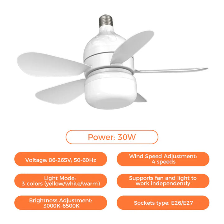 Ceiling Fan with LED Light | Bowlift