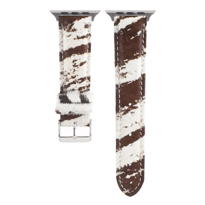 BowLift | Frerndorf | Horsehair Fluffy Leopard Pattern Leather Watch Band for Apple Watch Series 9&8&7 41mm / SE 3&SE 2&6&SE&5&4 40mm / 3&2&1 38mm(1)