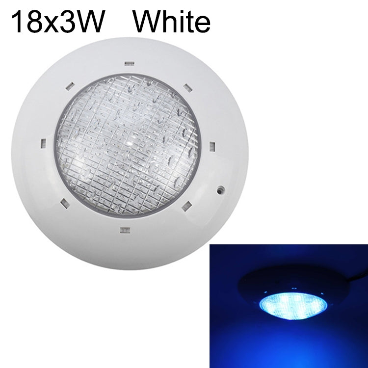 BowLift | 18x3W ABS plastic pool wall lamp underwater light (White)