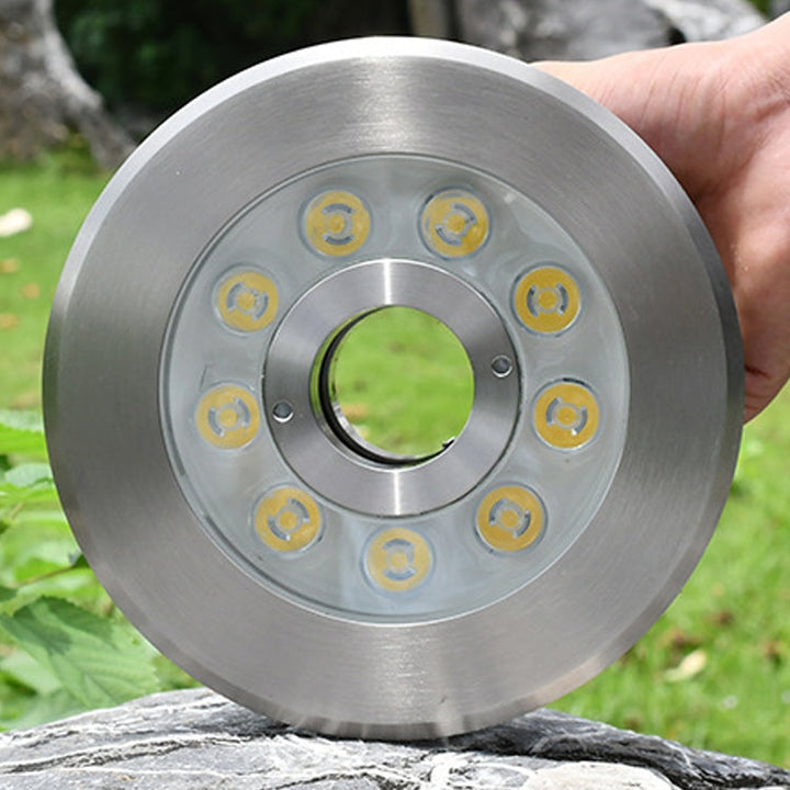 BowLift | 18W Landscape Colored Color Change Ring LED Stainless Steel Underwater Fountain Light (Colorful)