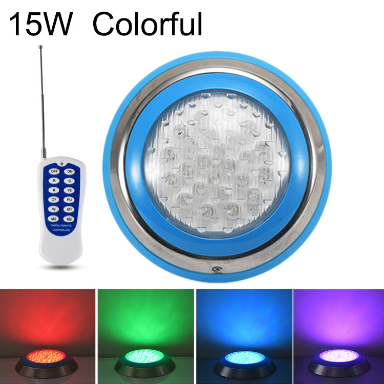 BowLift | 15W LED Stainless Steel Wall Mounted Pool Lighting Landscape Underwater Light (Colored Light + Remote Control)
