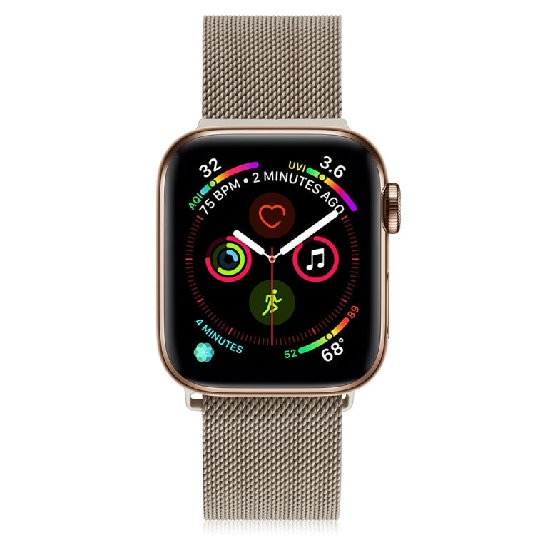 BowLift | Frerndorf | Milanese stainless steel watch band for Apple Watch Series 9&8&7 41 mm / SE 3&SE 2&6&SE&5&4 40 mm / 3&2&1 38 mm (Vintage Gold)