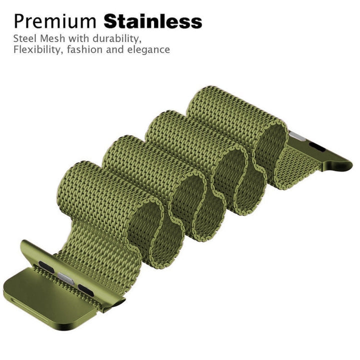BowLift | Frerndorf | Milanese stainless steel watch band for Apple Watch Series 9&8&7 41 mm / SE 3&SE 2&6&SE&5&4 40 mm / 3&2&1 38 mm (Vintage Gold)