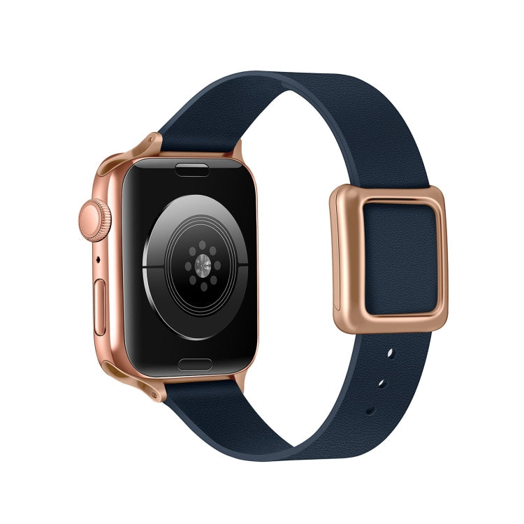 BowLift | Frerndorf | Magnetic Rose Gold Square Buckle Watch Band for Apple Watch Series 9&8&7 41mm / SE 3&SE 2&6&SE&5&4 40mm / 3&2&1 38mm (Midnight Blue)