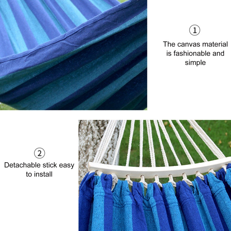 BowLift | Outdoor Double Thick Canvas Hammock Indoor Swing with Removable Curved Bar, Size: 200x100cm (Dark Blue)
