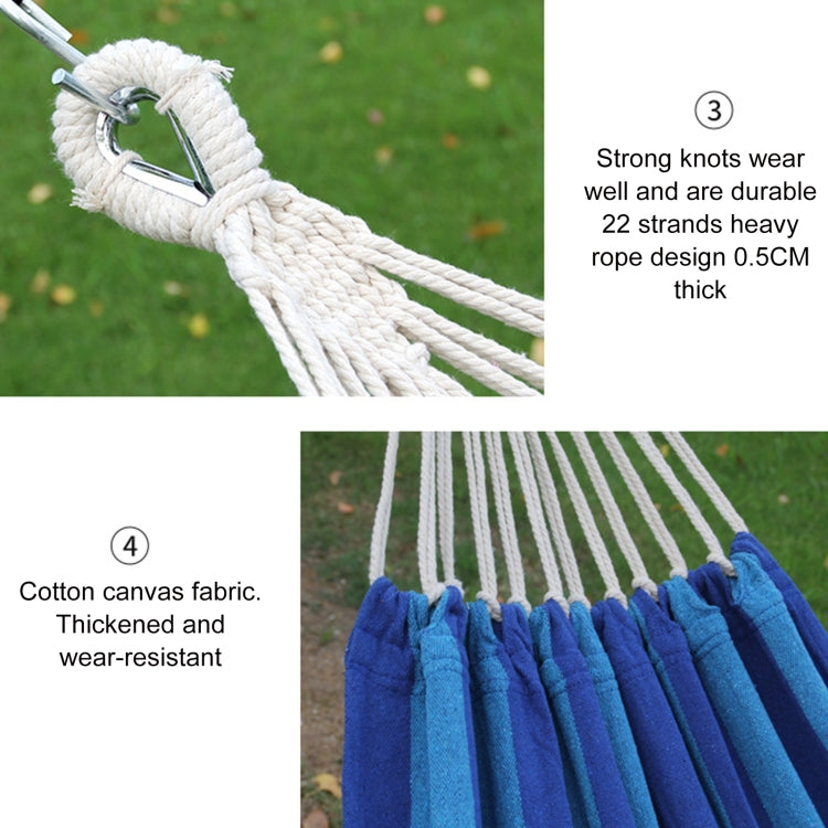 BowLift | Outdoor Double Thick Canvas Hammock Indoor Swing with Removable Curved Bar, Size: 200x100cm (Dark Blue)