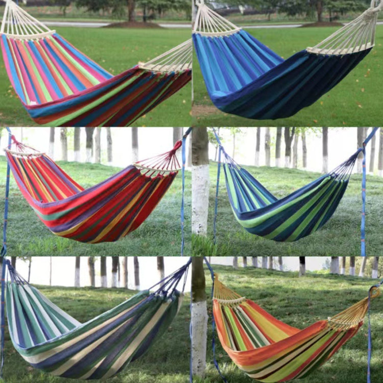 BowLift | Outdoor Double Thick Canvas Hammock Indoor Swing with Removable Curved Bar, Size: 200x100cm (Dark Blue)