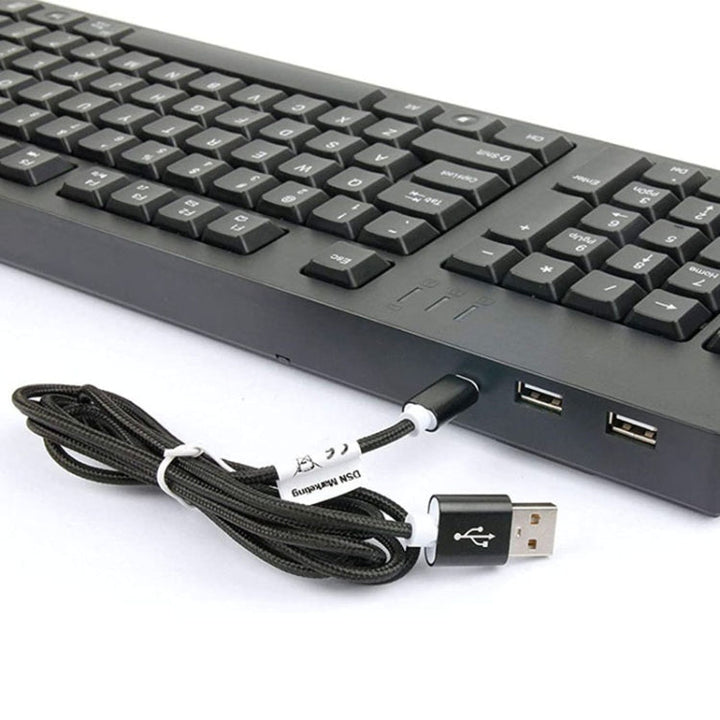 BowLift | Wired USB Left-Handed Keyboard with Dual HUB Function (Black)