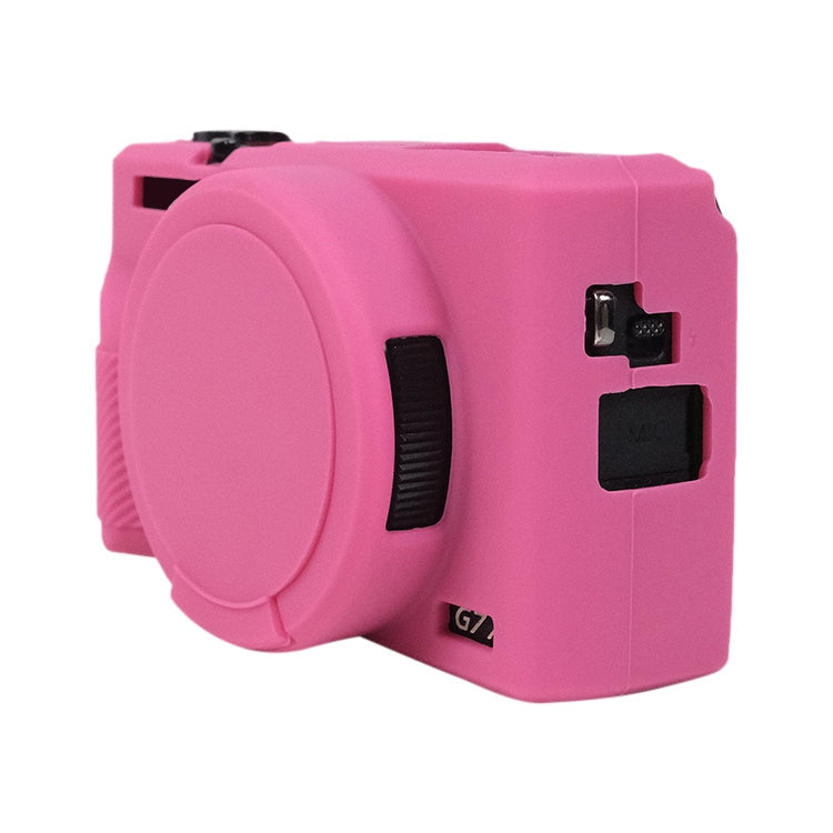BowLift | For Canon PowerShot G7 X Mark III / G7X3 Soft Silicone Protective Case with Lens Cap (Rose Red)