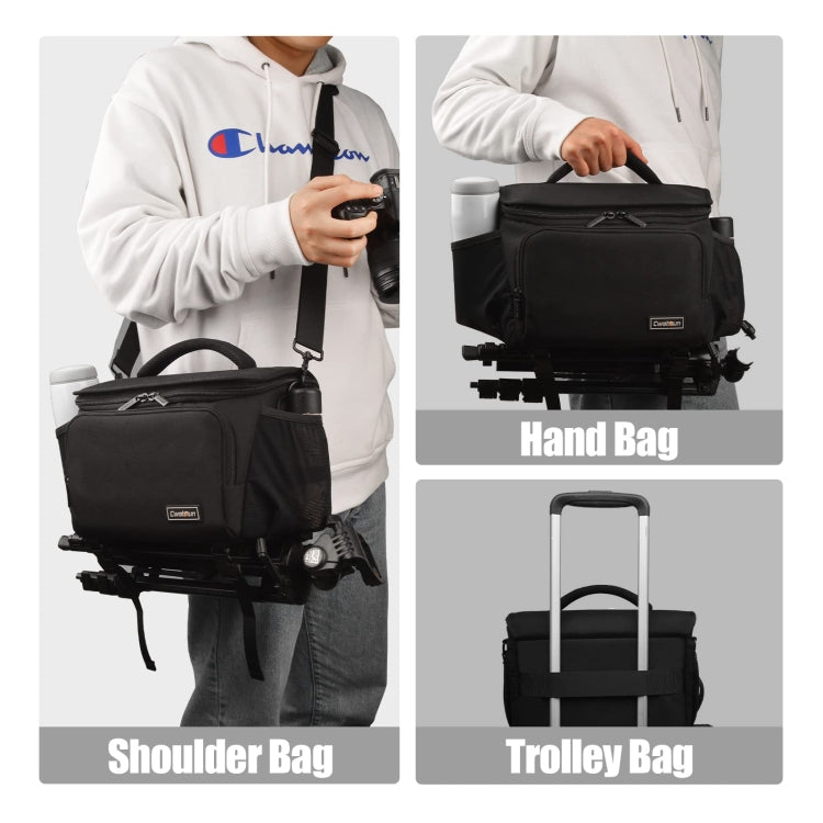 BowLift | Cwatcun D67 Crossbody Camera Bag Photography Lens Shoulder Bag, Size: 22 x 15 x 15cm S(Black)