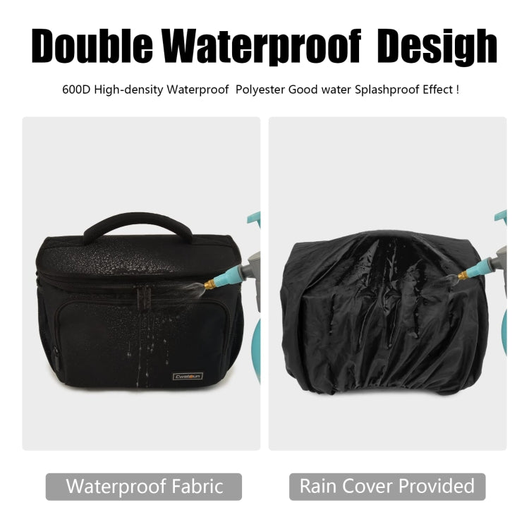 BowLift | Cwatcun D67 Crossbody Camera Bag Photography Lens Shoulder Bag, Size: 22 x 15 x 15cm S(Black)