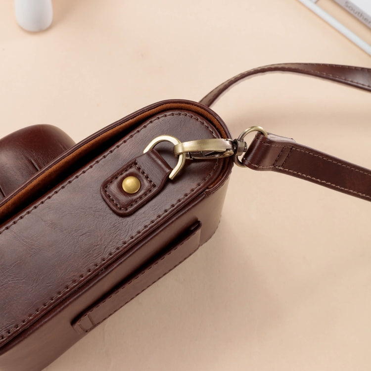 BowLift | For FUJIFILM X100VI Full Body Leather Camera Case Bag with Strap (Coffee)