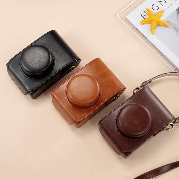 BowLift | For FUJIFILM X100VI Full Body Leather Camera Case Bag with Strap (Coffee)