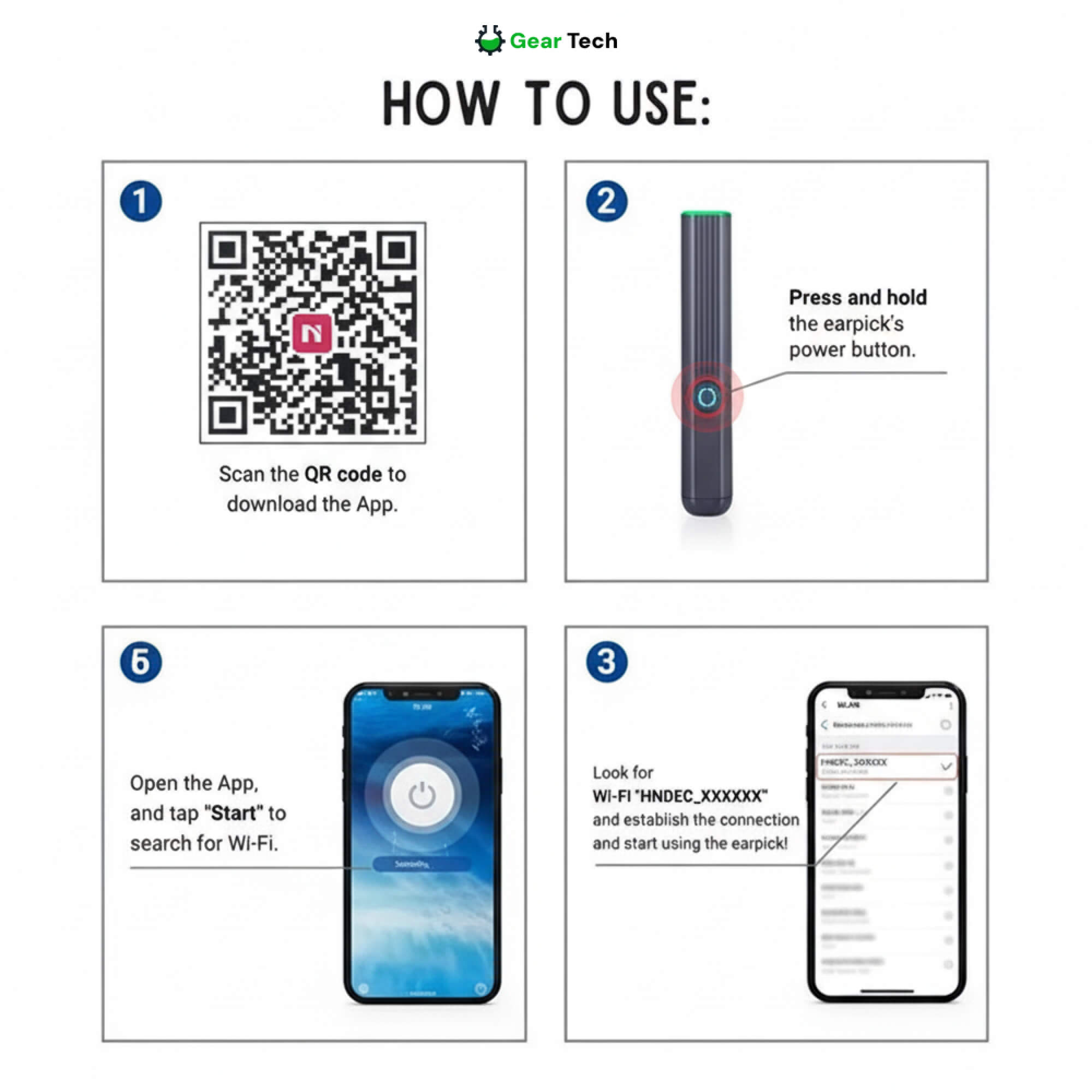 BowLift | EarScope Pro Ear Wax Removal Kit | High-Resolution Camera & LED Lights for Safe Home Use