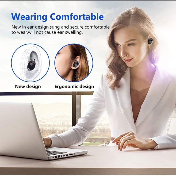 Wireless In-Ear Headphones Bluetooth V5.0 (black) | Bowlift