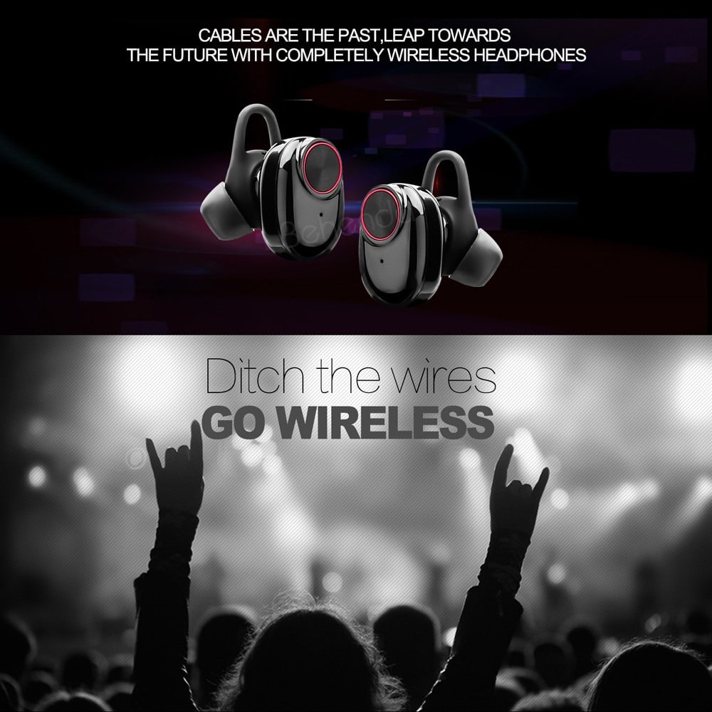 Wireless In-Ear Headphones Bluetooth V5.0 (black) | Bowlift