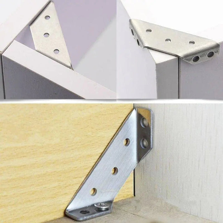 BowLift | Corner connector made of stainless steel – Rust-free trapezoidal brace angle for stability (10 pieces)