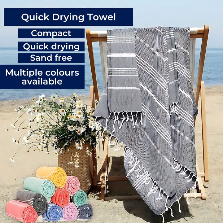EcoWave Quick Drying Towel - Lightweight Beach Towel - Multi-Purpose - Beach - Spa - Travel - Home - Eco-Friendly - Cotton Towel Bowlift