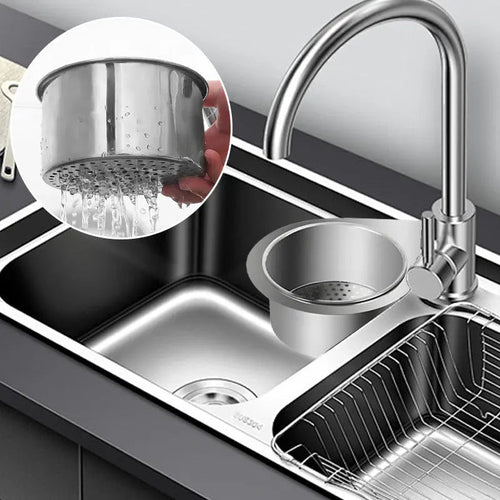 BowLift | Stainless Steel Corner Sink Strainer with Quick Drain Design