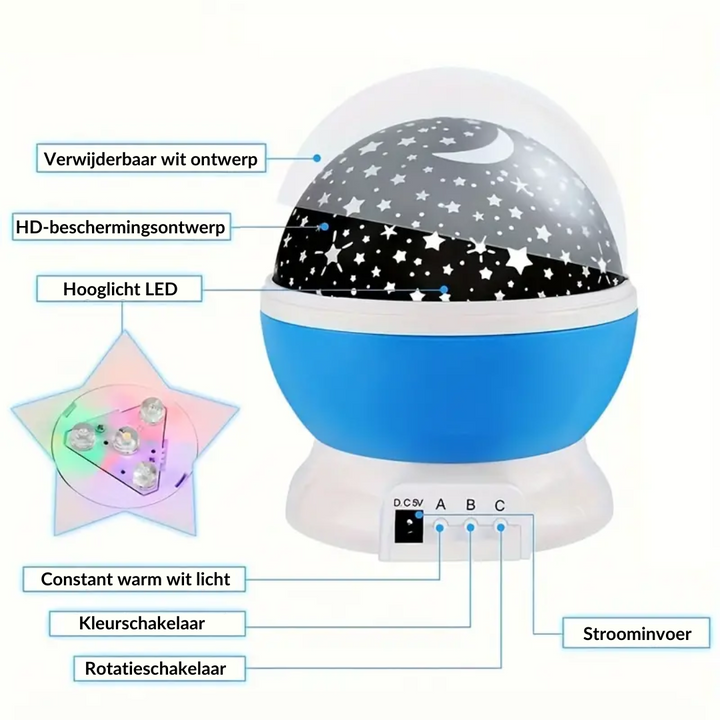 Star Projector Night Light - Luna | Bowlift