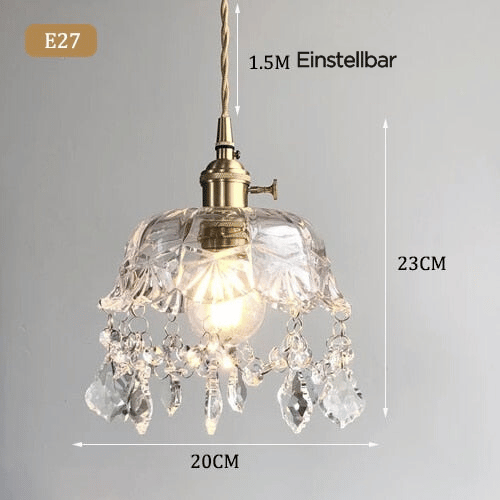 Stylish Crystal Pendant Lamp - Elara | Bowlift