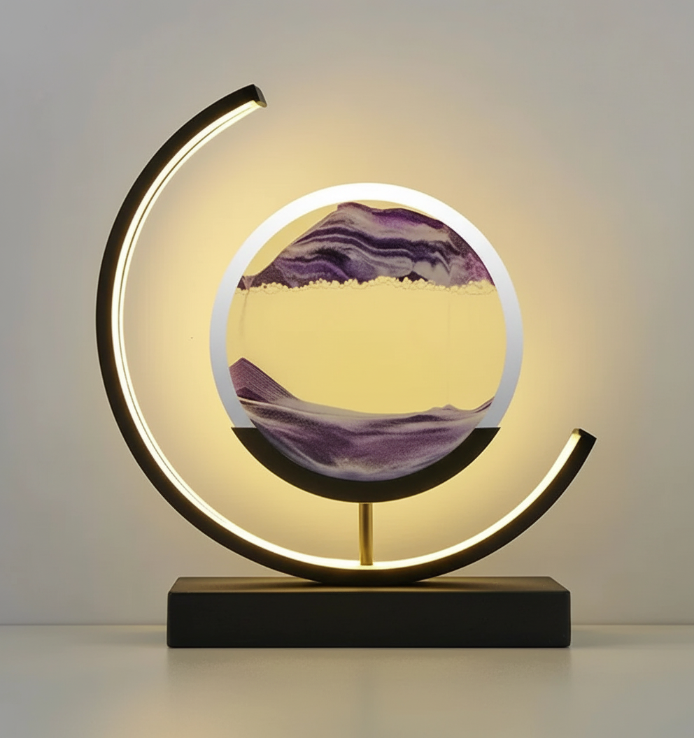 DuneGlow Table Lamp – Handmade Ambient Lamp with Soothing Light and Modern Design | Bowlift