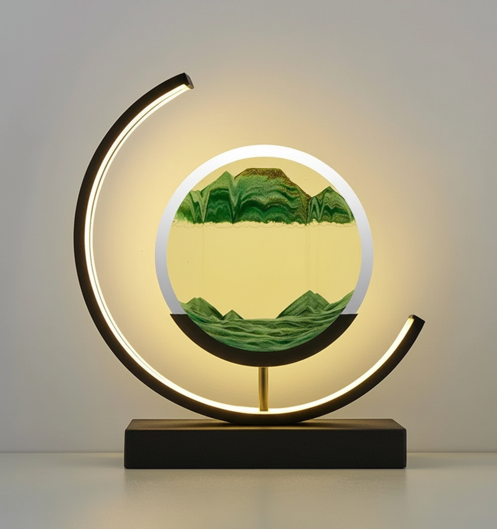 DuneGlow Table Lamp – Handmade Ambient Lamp with Soothing Light and Modern Design | Bowlift